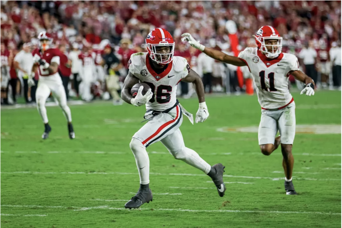 Georgia wide receiver Dillon Bell (86) during Georgia’s game against Alabama on Saban Field at Bryant-Denny Stadium in Tuscaloosa on Saturday, Sept. 28, 2024. 
