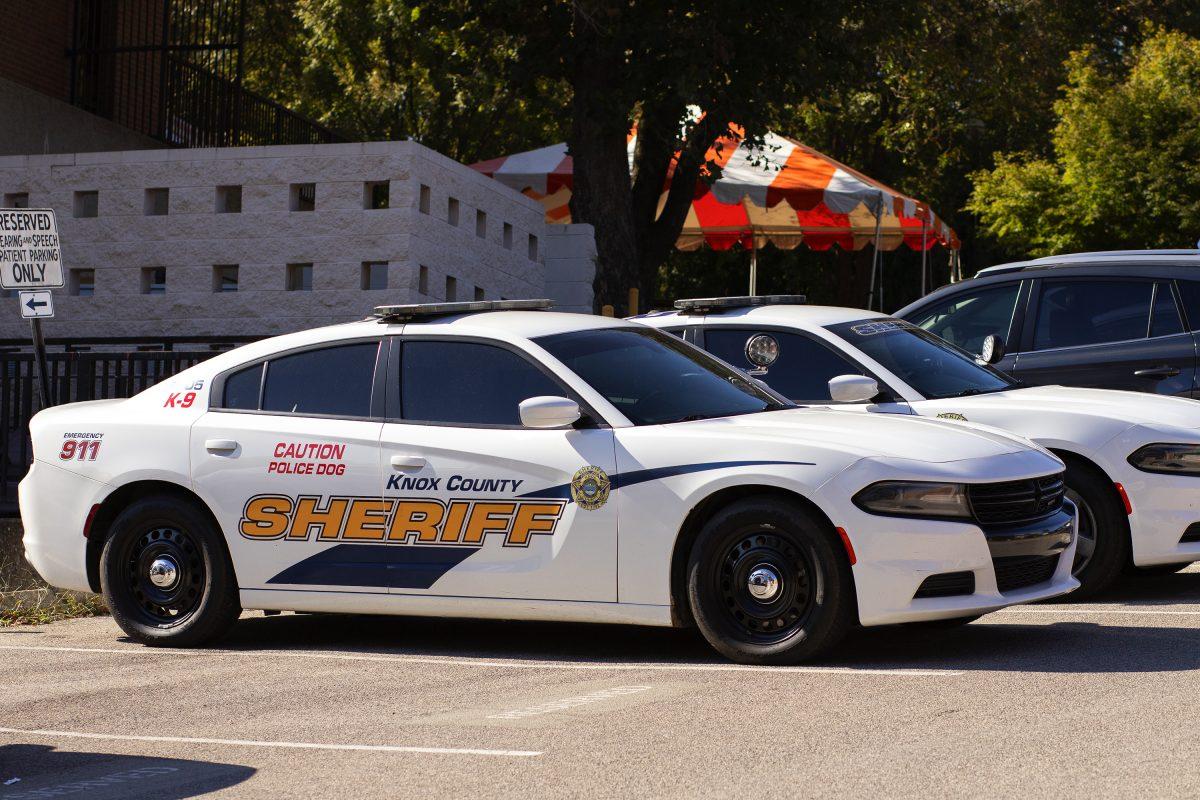 Knox County Sheriff cars on UT's campus. Thursday, Oct. 17, 2024.