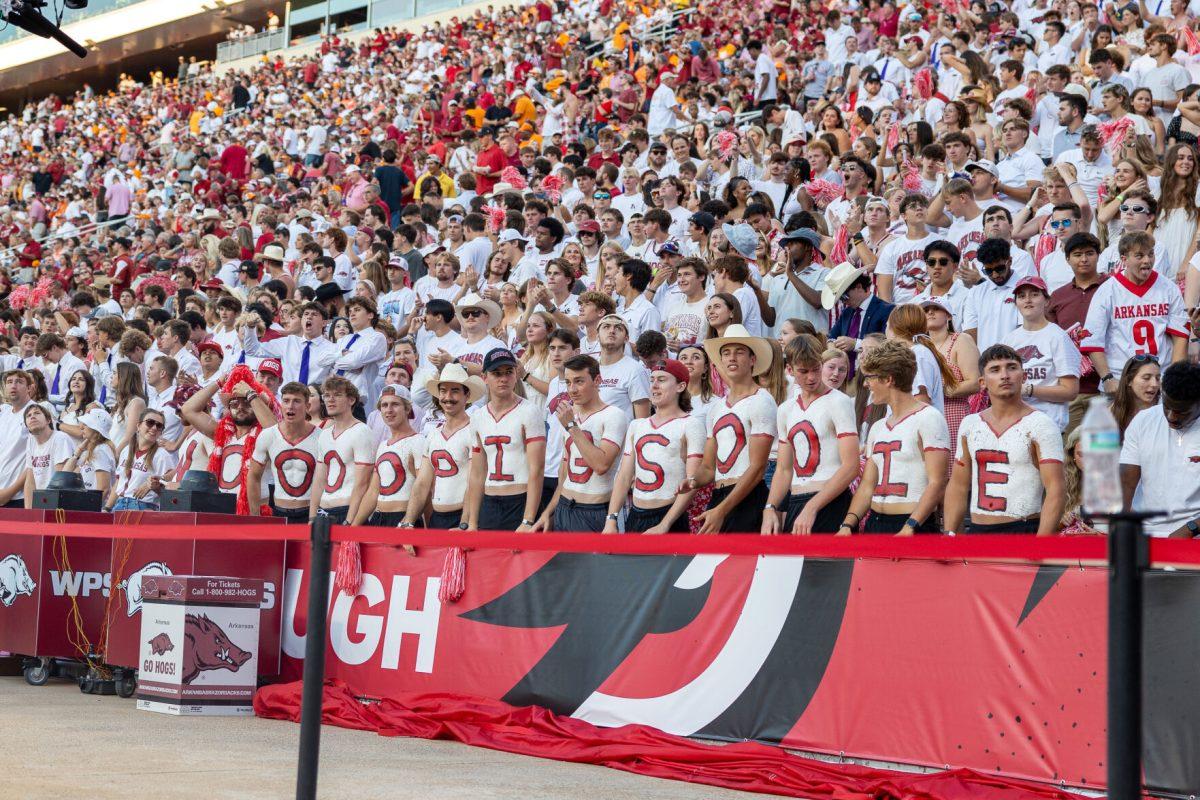 Arkansas fans during a game against Arkansas at Donald W. Reynolds Razorback Stadium. Saturday, Oct. 5, 2024. 