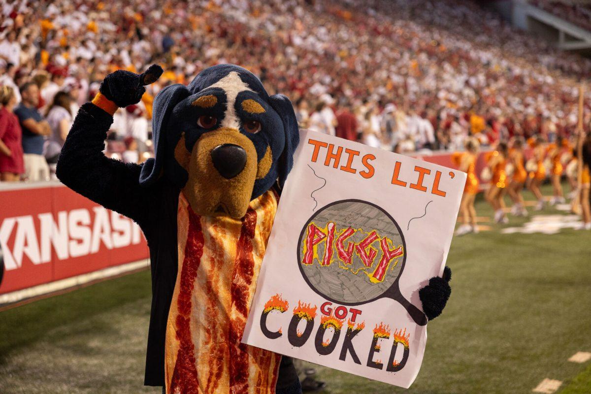 Smokey during a game against Arkansas at Donald W. Reynolds Razorback Stadium. Saturday, Oct. 5, 2024. 