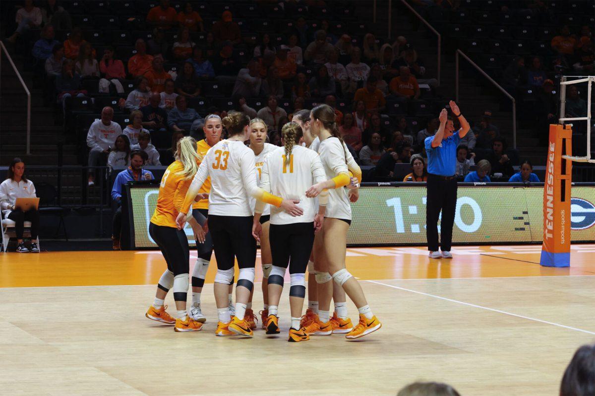 The Lady Vols regroup against Georgia atThompson-Boling Arena. Friday, Nov. 15, 2024.
