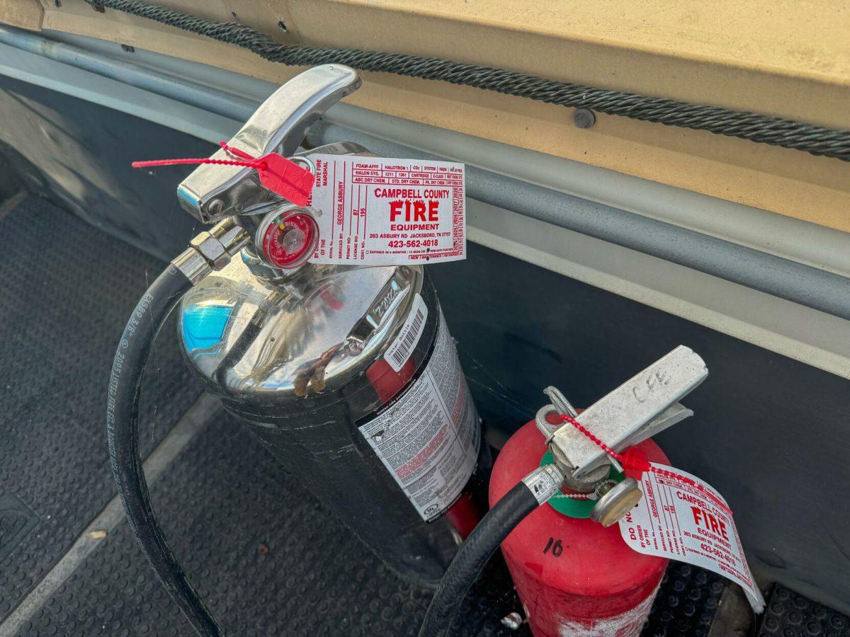 Fire extinguishers on the roof of Neyland Stadium. Saturday, Nov. 9, 2024. 