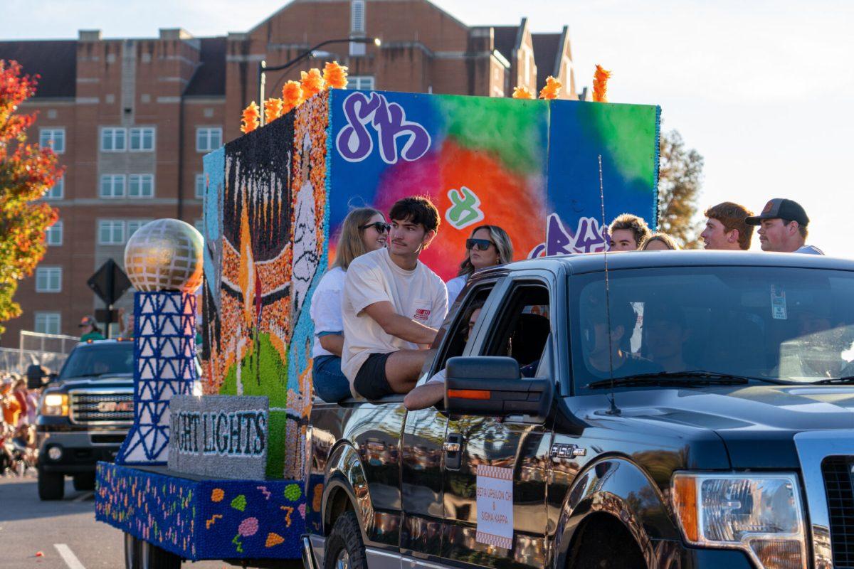 Beta Upsilon Chi and Sigma Kappa at the homecoming parade. Friday, Nov 8, 2024.