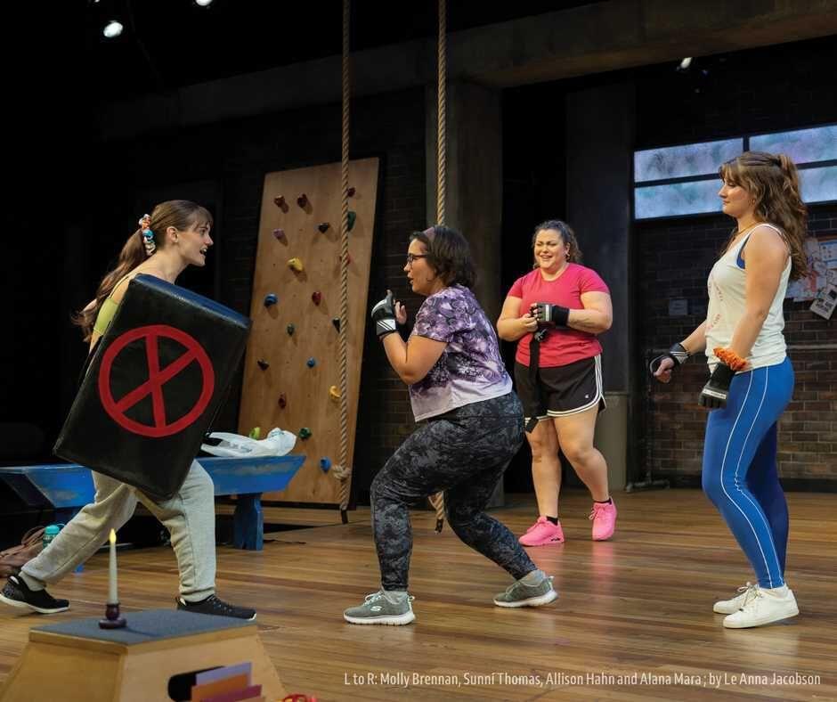 Students Molly Brennan, Sunni Thomas, Allison Hahn and Alana Mara from the production "How to Defend Yourself" at the Clarence Brown Theatre Lab. Wednesday, Nov. 6, 2024.