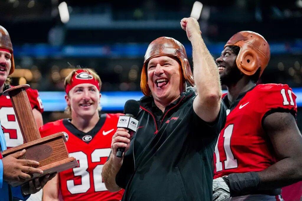 Georgia head coach Kirby Smart after Georgia’s game against Clemson in the Aflac Kickoff Game at Mercedes-Benz Stadium in Atlanta, Georgia. Saturday, Aug. 31, 2024. 