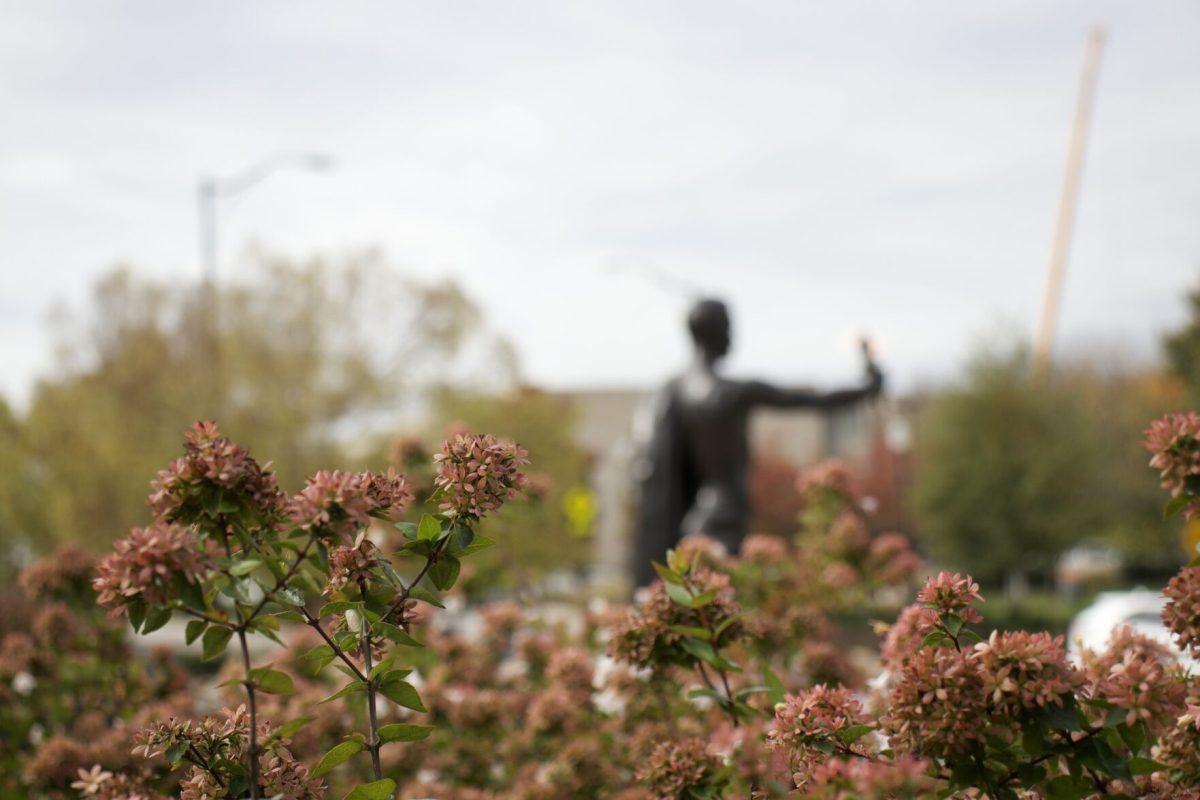 The Torchbearer statue on the University of Tennessee's campus. Nov. 6, 2024.