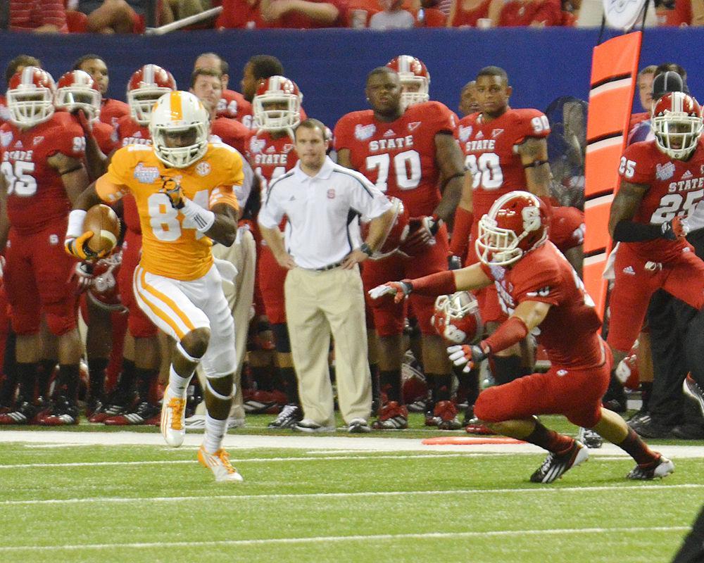 Junior wide receiver Cordarrelle Patterson runs for a 67-yard touchdown against NC State on Aug. 31.