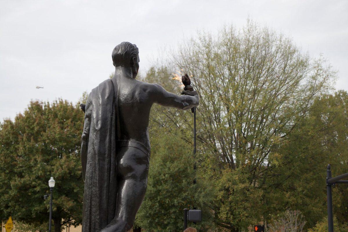 The Torchbearer statue on the University of Tennessee's campus. Nov. 6, 2024.