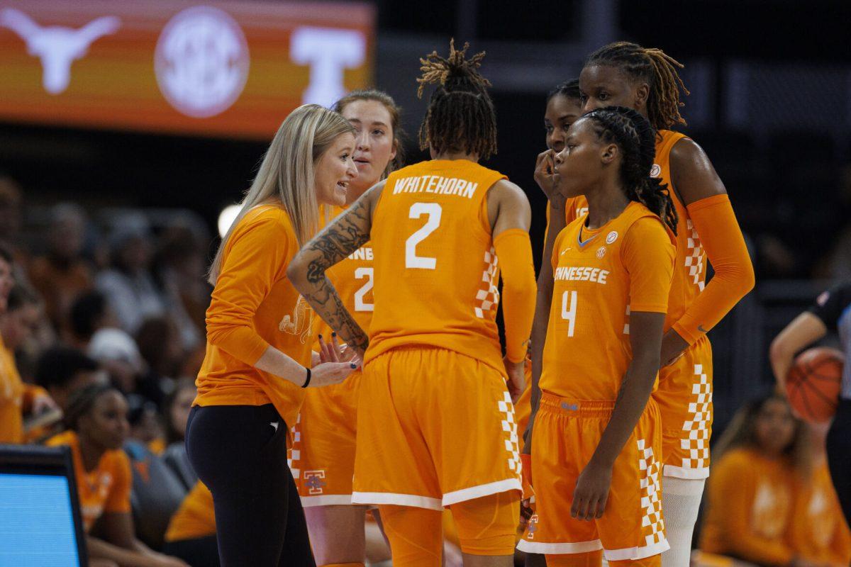 AUSTIN, TX - January 23, 2025 - The Tennessee Lady Volunteers during the game between the Texas Longhorns and the Tennessee Lady Volunteers at Memorial Gymnasium in Austin, TX.