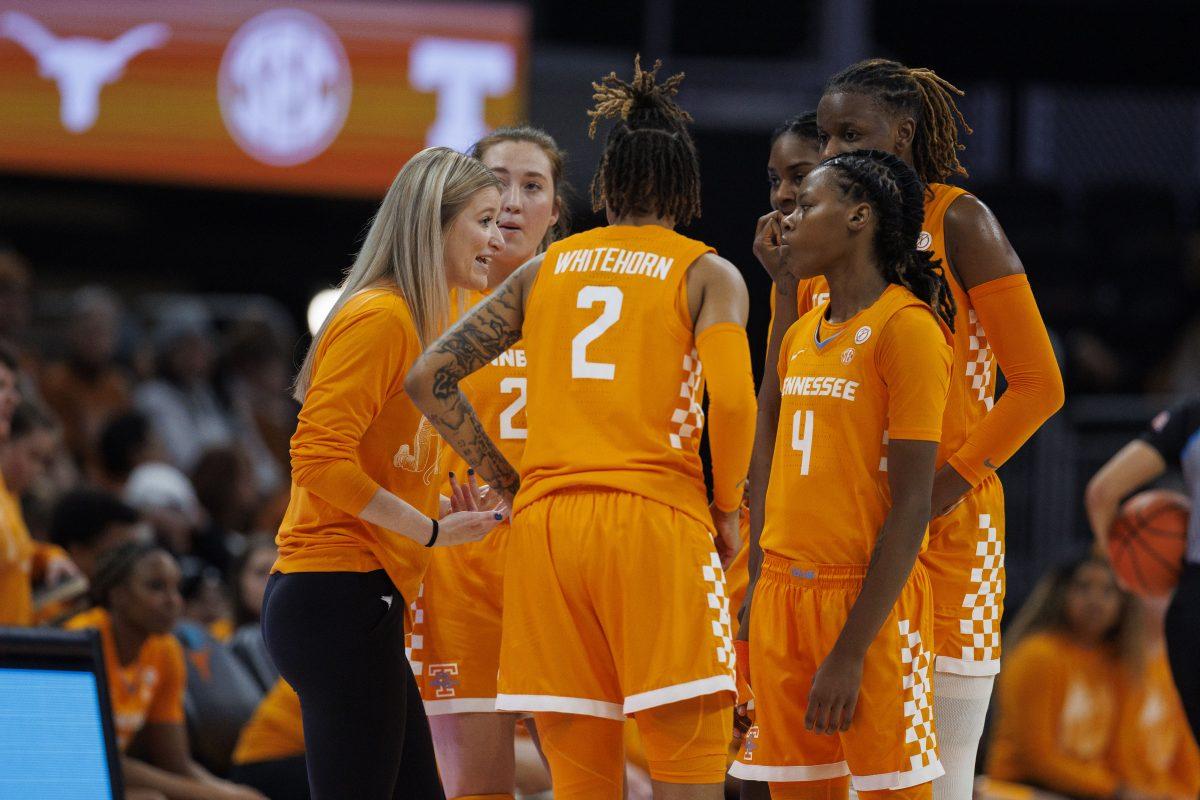AUSTIN, TX - January 23, 2025 - The Tennessee Lady Volunteers during the game between the Texas Longhorns and the Tennessee Lady Volunteers at Memorial Gymnasium in Austin, TX.