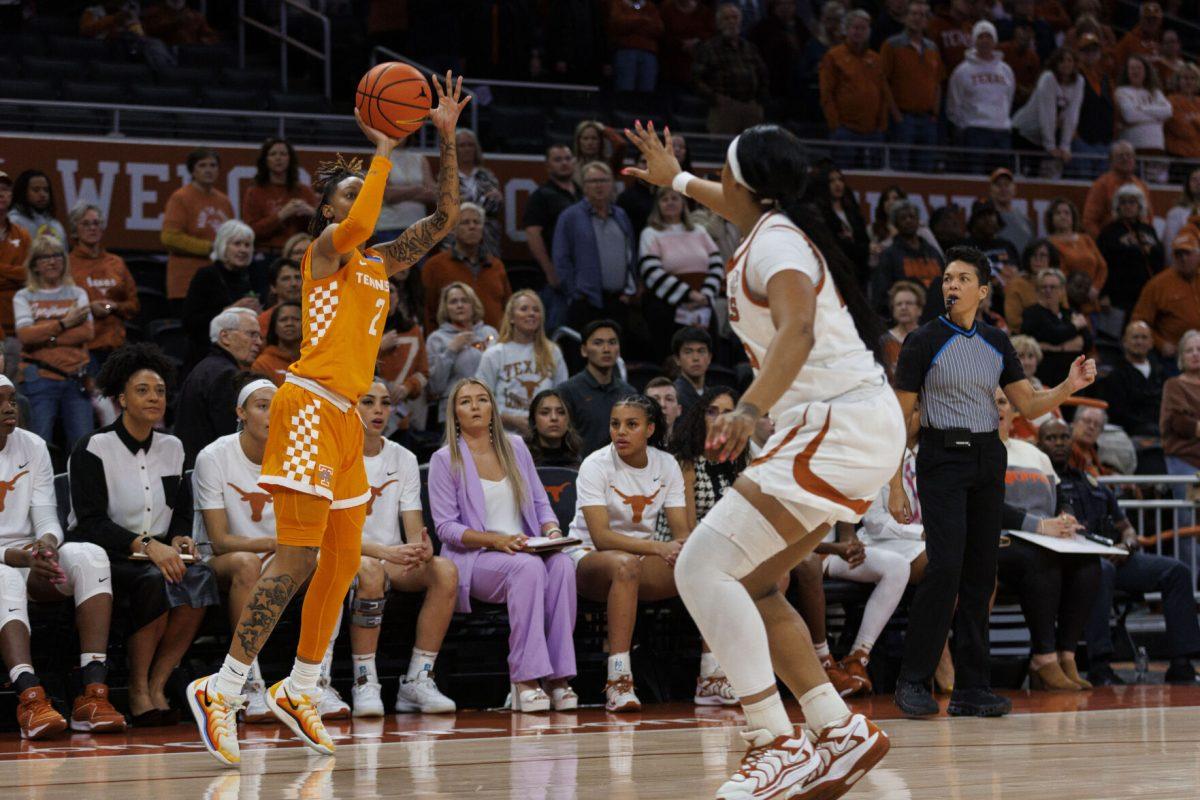 AUSTIN, TX - January 23, 2025 - Guard Ruby Whitehorn #2 of the Tennessee Lady Volunteers during the game between the Texas Longhorns and the Tennessee Lady Volunteers at Memorial Gymnasium in Austin, TX.