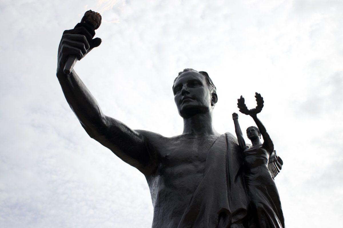 The Torchbearer statue on the University of Tennessee's campus. Nov. 6, 2024.