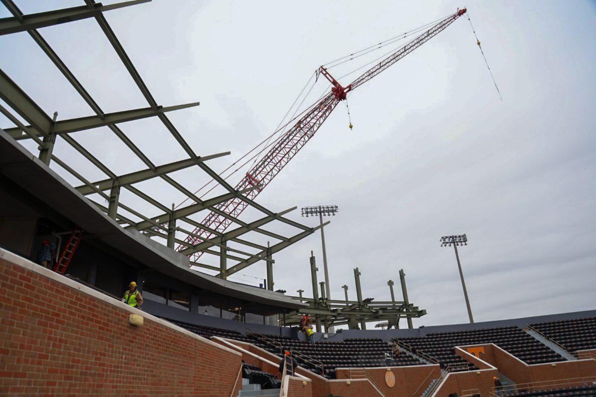Lindsey Nelson Stadium under construction ahead of season opener. Monday, Feb. 10, 2025. 