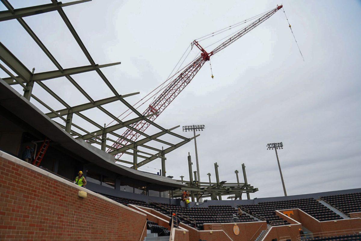 Lindsey Nelson Stadium under construction ahead of season opener. Monday, Feb. 10, 2025. 