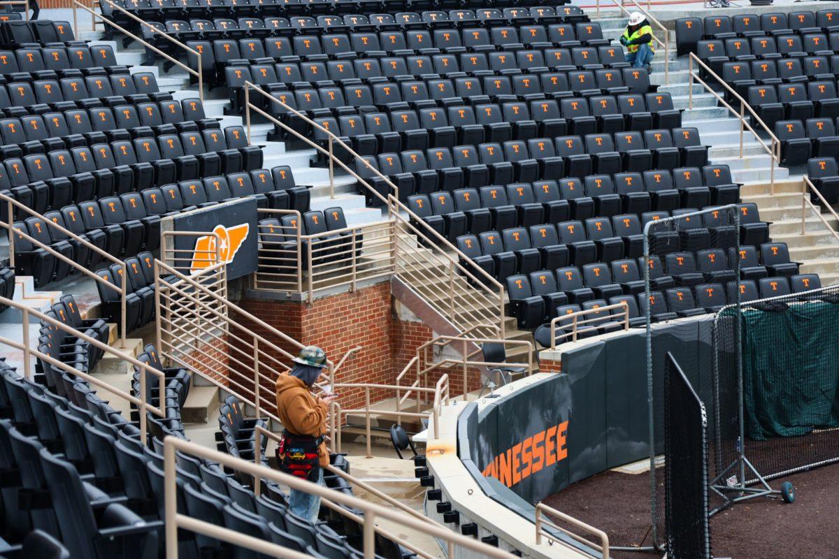 Lindsey Nelson Stadium under construction ahead of season opener. Monday, Feb. 10, 2025. 