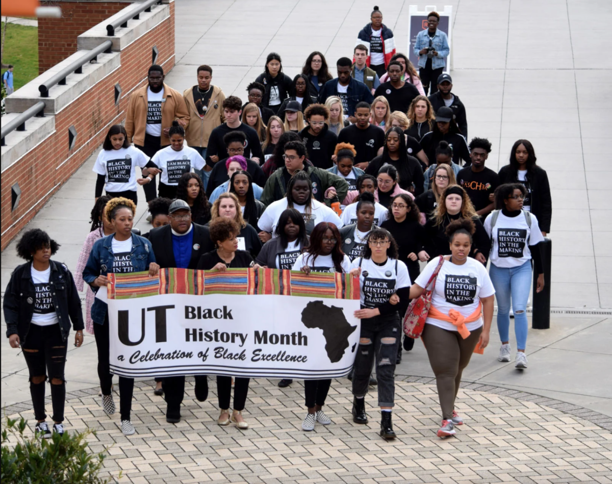 Members of the UT participated in the Silent March on Tuesday, Feb. 24, 2020 for Black history month.
