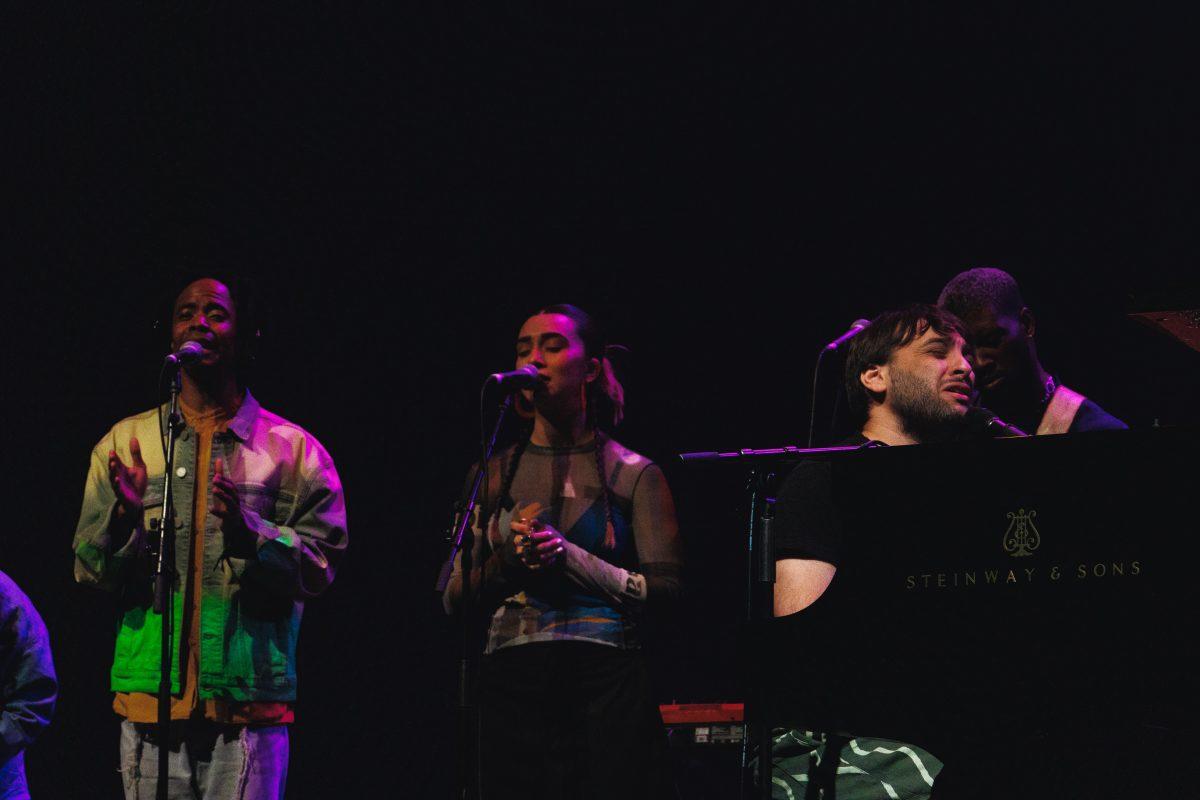Samora Pinderhughes performs at the Knoxville Civic Auditorium as part of the Big Ears Festival on Sunday, March 24, 2024.