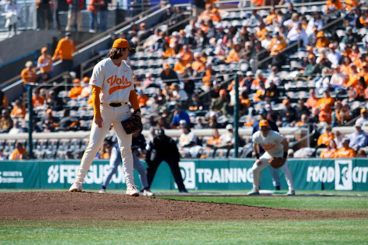 Austin Hunley (31) pitching in game against Samford at Lindsey Nelson Stadium. Sunday, Feb. 23, 2025.