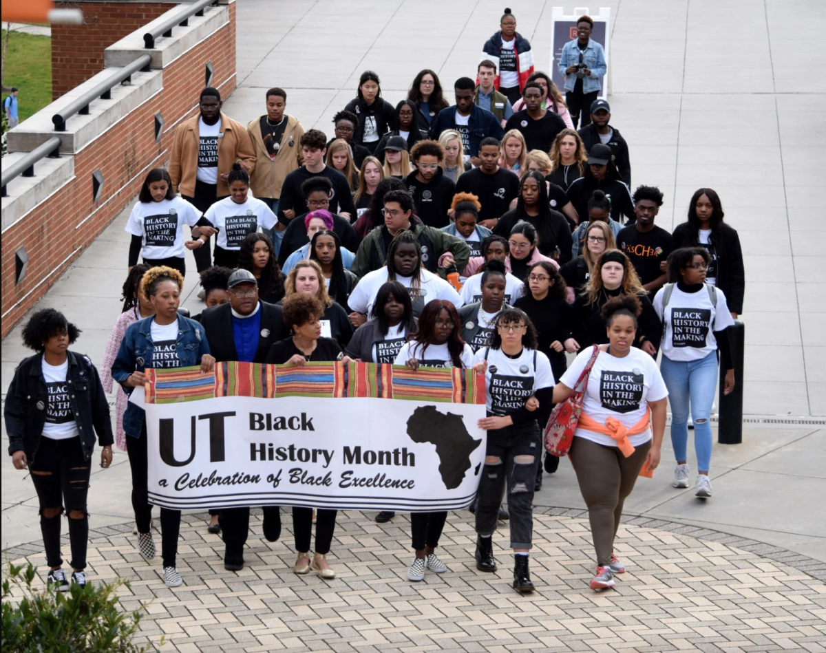 Members of the UT participated in the Silent March on Tuesday, Feb. 24, 2020 for Black history month.
