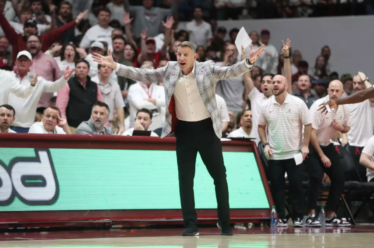 Alabama Head Coach Nate Oats in action at Coleman Coliseum in Tuscaloosa, AL on Saturday, Mar 2, 2024.  