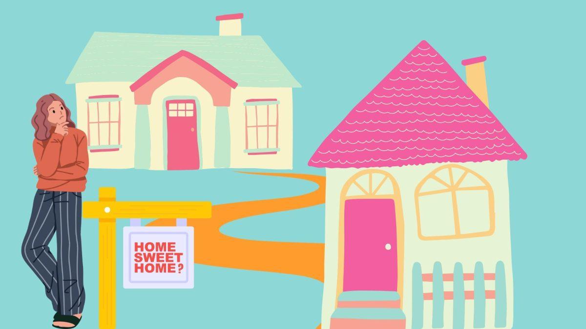 Columnist Sadie Self says, "The space between home and campus can feel like a long chasm, no matter the real distance between the two."