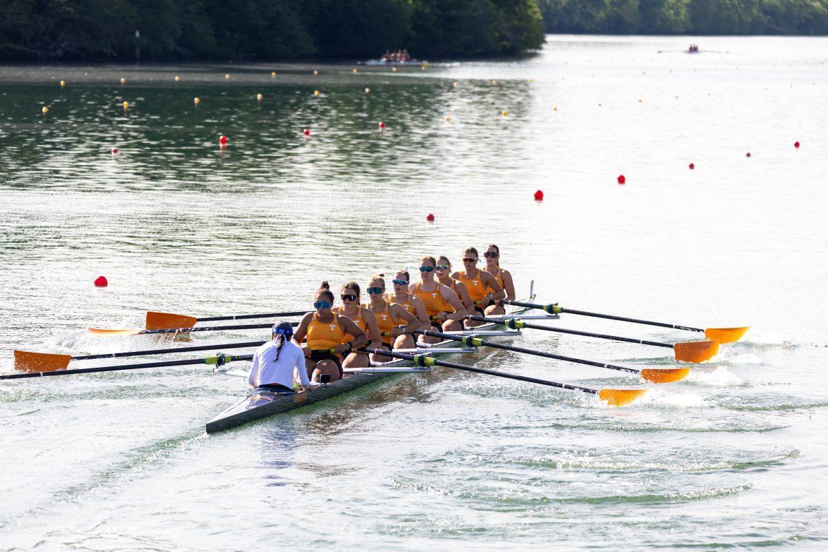 Tennessee’s 3V8 heading into the course at the SEC Championship on Melton Hill Lake. Sunday, May 11, 2025. 