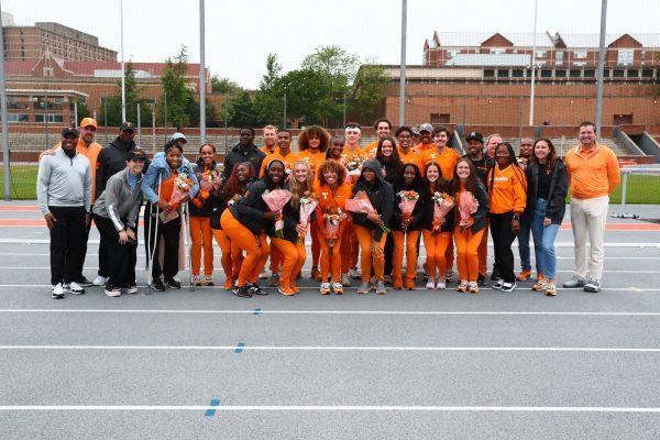 The Tennessee Volunteers during senior day after the Big Orange Invite at Tom Black Track At LaPorte Stadium in Knoxville, TN. Saturday, May 3, 2025.