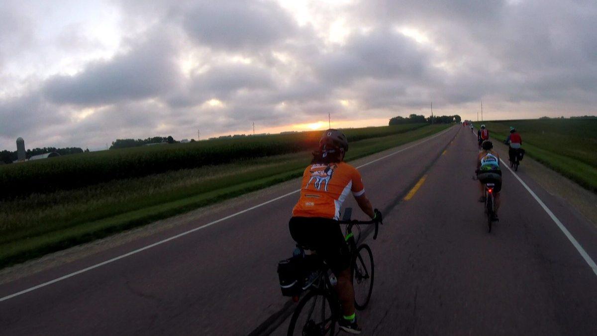 Sophomore Josh Mallloy bikes across Iowa with the RAGBRAI group over the summer.