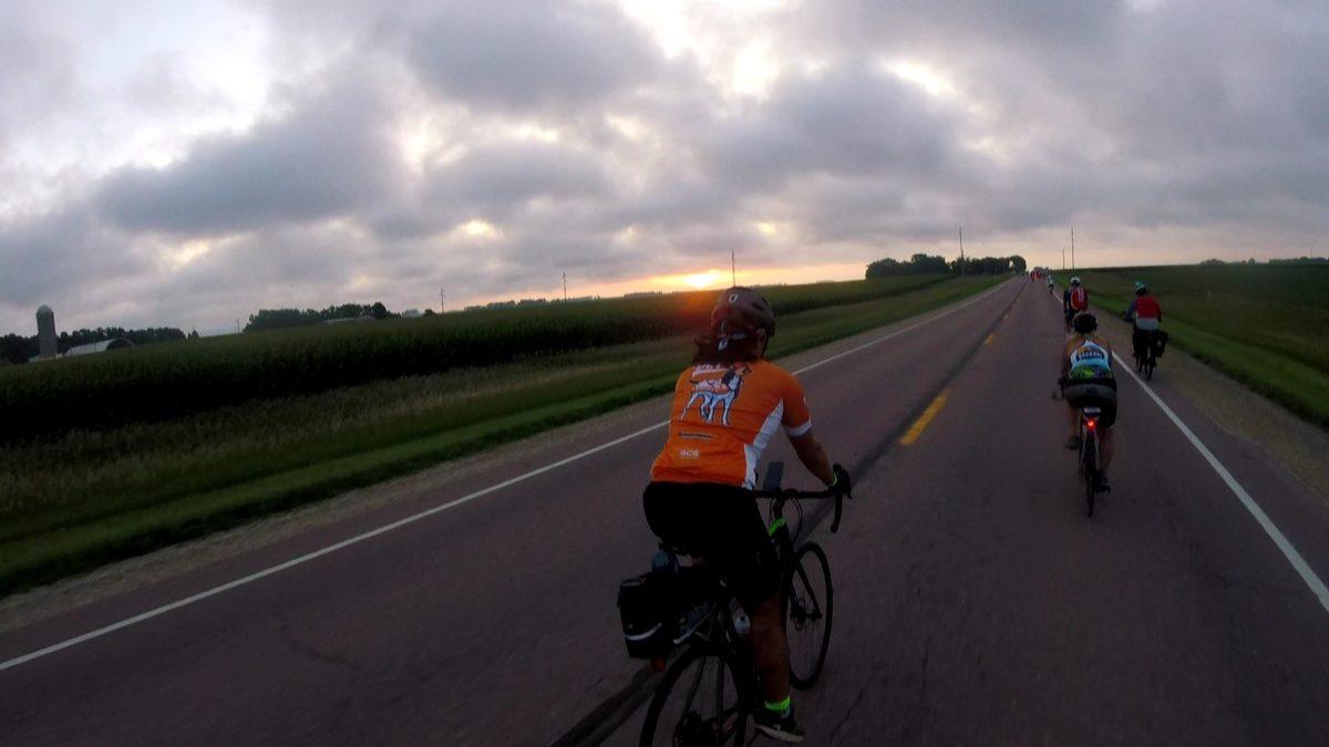 Sophomore Josh Mallloy bikes across Iowa with the RAGBRAI group over the summer.