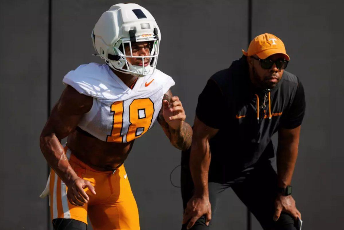 KNOXVILLE, TN - July 30, 2025 - Running back DeSean Bishop #18 of the Tennessee Volunteers during 2025 Fall Camp practice on Haslam Field in Knoxville, TN. 