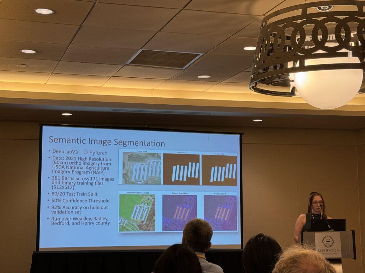 PhD student Savannah Jobkar presents her master's thesis at the American Society of Agricultural and Biological Engineers conference in Toronto.