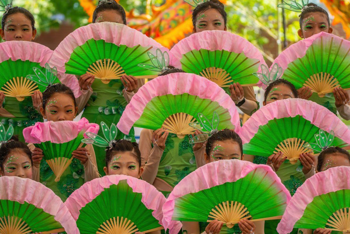 Chinese dancers in the 2024 Knox Asian Fest.