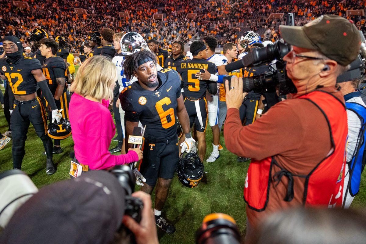 Dylan Sampson (6) after a game against Kentucky at Neyland Stadium. Saturday, Nov. 2, 2024