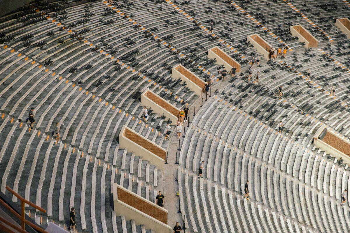 The University of Tennessee Army ROTC, Air Force ROTC and others participate in the annual Sept. 11 Memorial Stair Climb at Neyland Stadium. Thursday, Sept. 11, 2025.