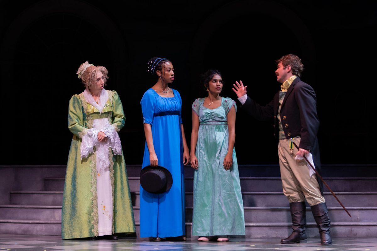 Gabriela Bulka, McKinley Merritt, Develyn Jayan and Robert Parker Jenkins in ‘Sense and Sensibility at the Clarence Brown Theatre. Thursday, Sept. 18, 2025