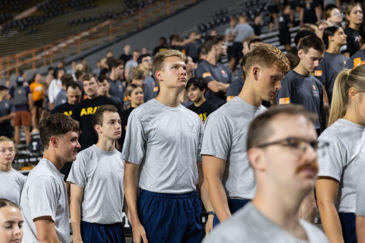 The University of Tennessee Army ROTC, Air Force ROTC and others participate in the annual Sept. 11 Memorial Stair Climb at Neyland Stadium. Thursday, Sept. 11, 2025.