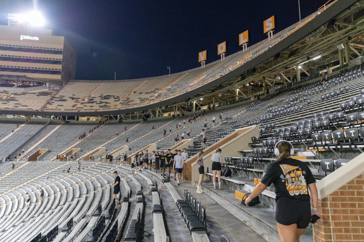 The University of Tennessee Army ROTC, Air Force ROTC and others participate in the annual Sept. 11 Memorial Stair Climb at Neyland Stadium. Thursday, Sept. 11, 2025.