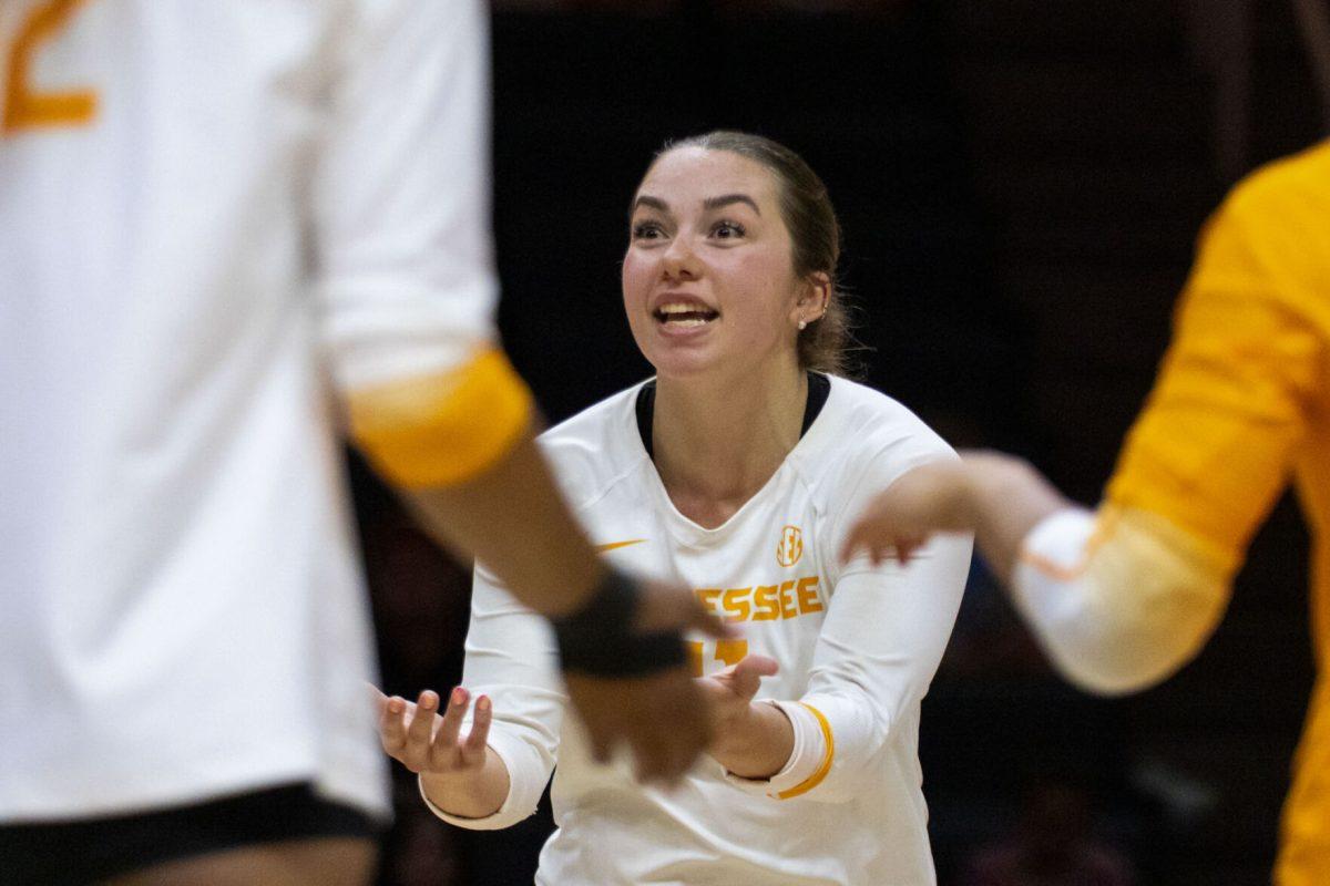 Caroline Kerr (11) scores during a game against Samford at Food City Center. Friday, Sept. 5, 2025.