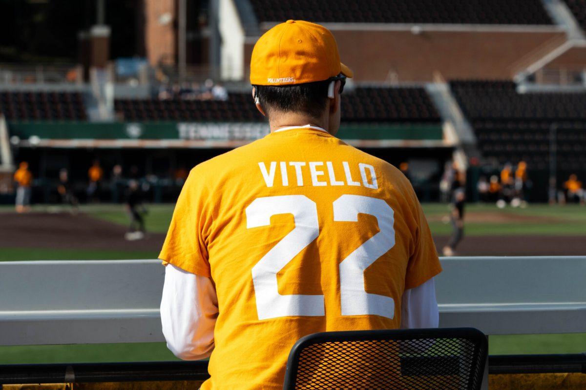 Tennessee baseball fans sit in the stands during an intrasquad scrimmage at Lindsey Nelson Stadium. Tuesday, Oct. 21, 2025. 