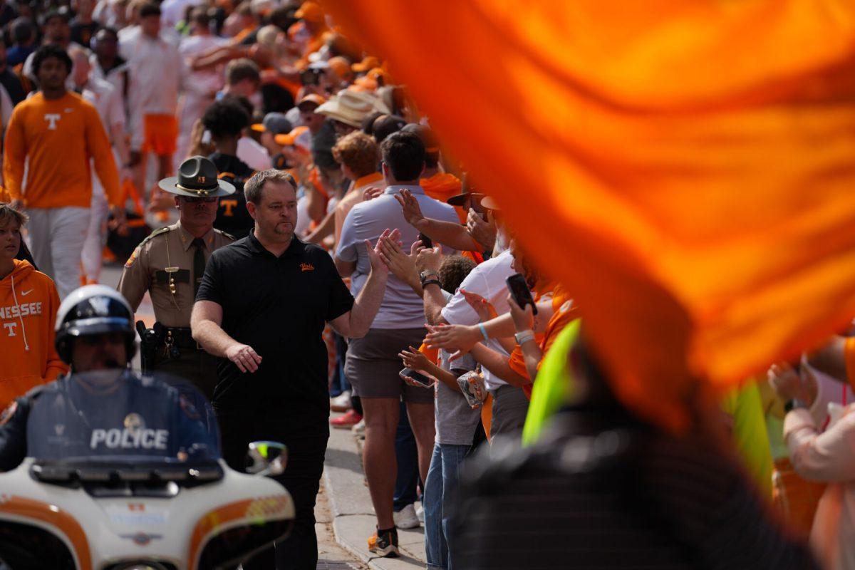 Head Coach Josh Heupel during a game against Arkansas at Neyland Stadium, Saturday, Oct.11, 2025