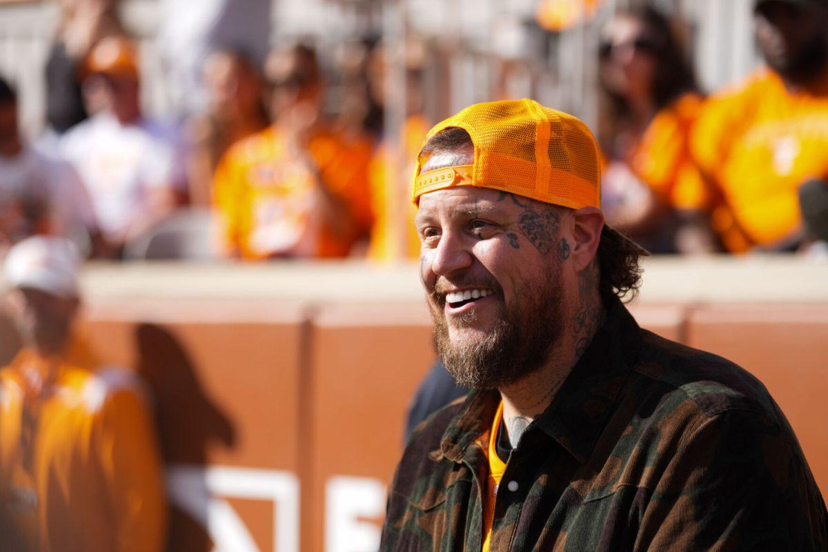 Jelly Roll attends the Tennessee vs Arkansas game, Saturday, Oct.11, 2025