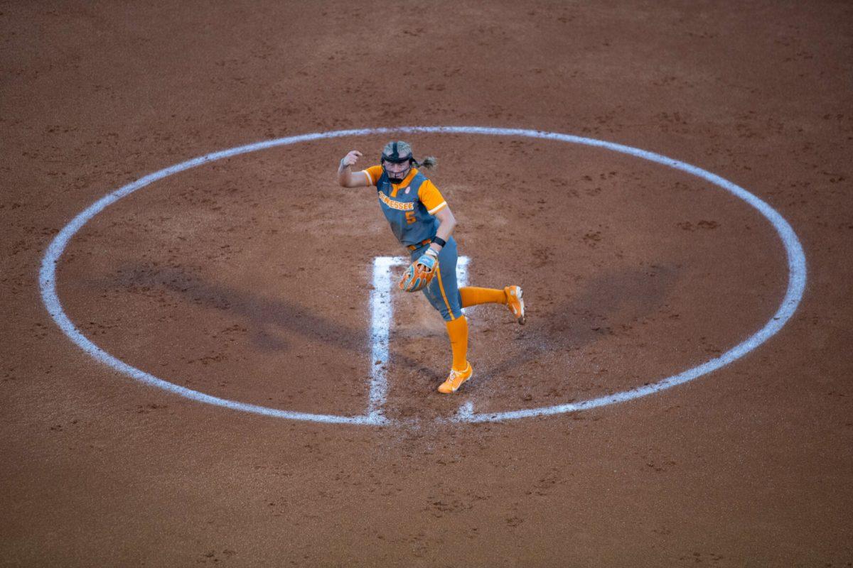 Pitcher Meredith Barnhart (5) delivers during a game against Lee, Oct.10, 2025