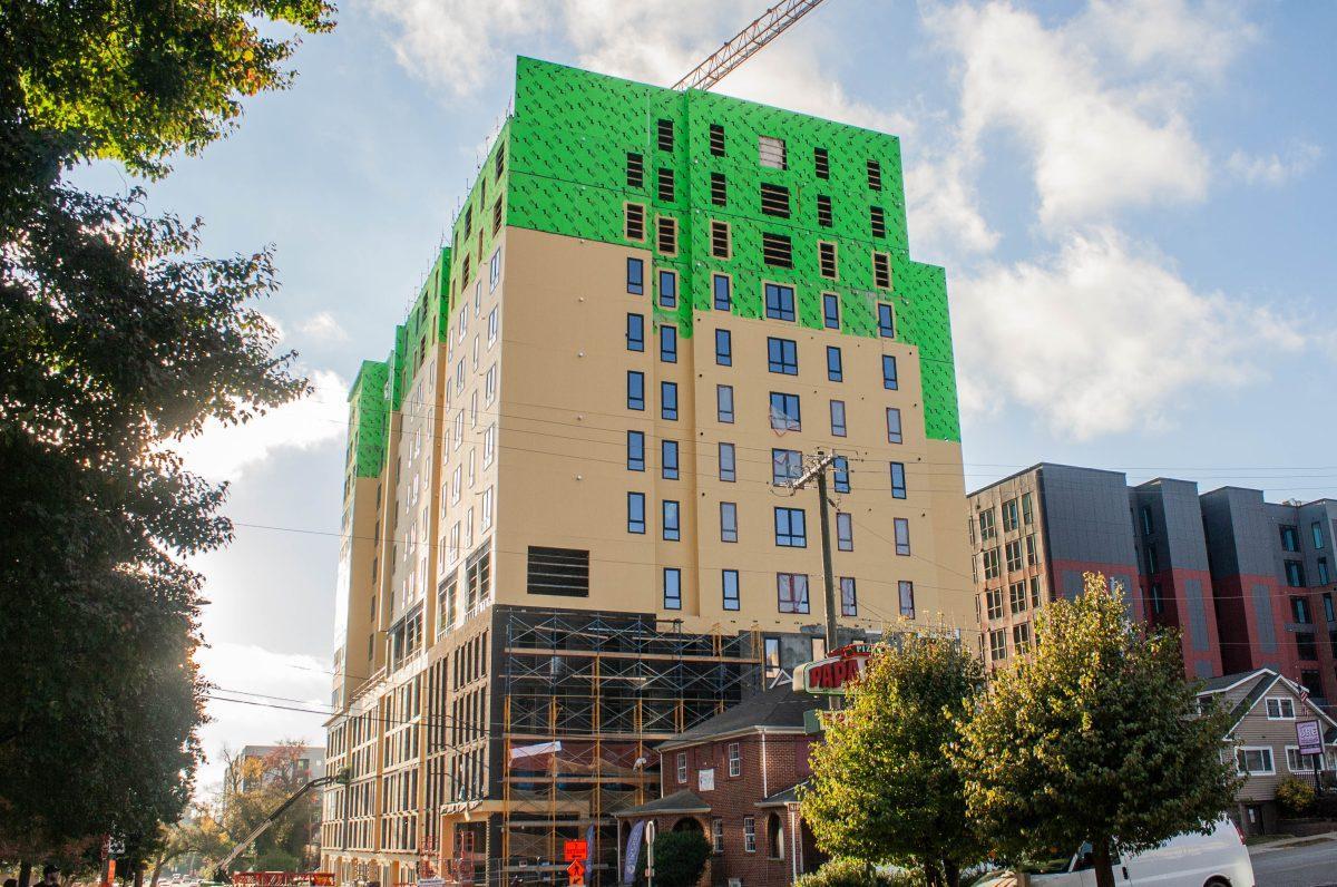 Construction of the EVER apartment complex. Monday, Nov. 3, 2025.