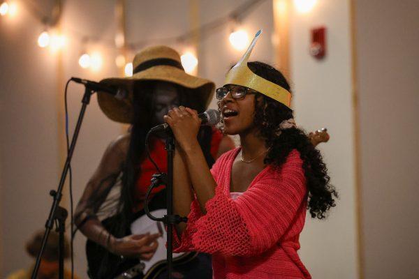 UT student and member of Not a Band, Arnashia Gray, performing at the Music Industry Club's Monstober event. Wednesday, Oct. 29, 2025
