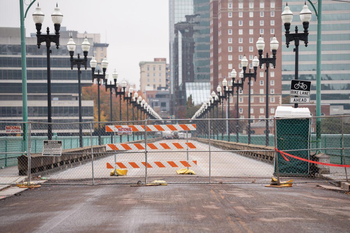 The Gay Street Bridge in downtown Knoxville. Monday, Nov. 3, 2025.