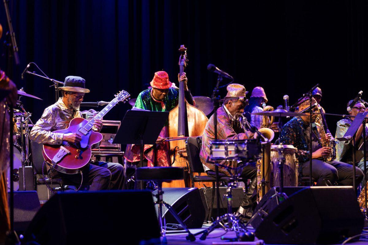 Sun Ra Arkestra performs at the Knoxville Civic Auditorium during the Big Ears Festival. Friday, March 28, 2025.