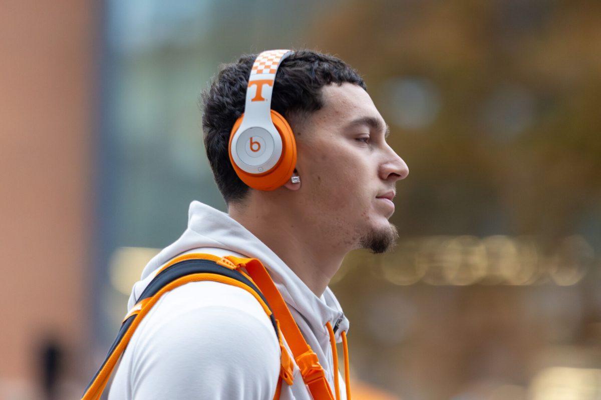 Joey Aguilar (6) at the Vol Walk before a game against Oklahoma at Neyland Stadium. Saturday, Nov. 1, 2025.