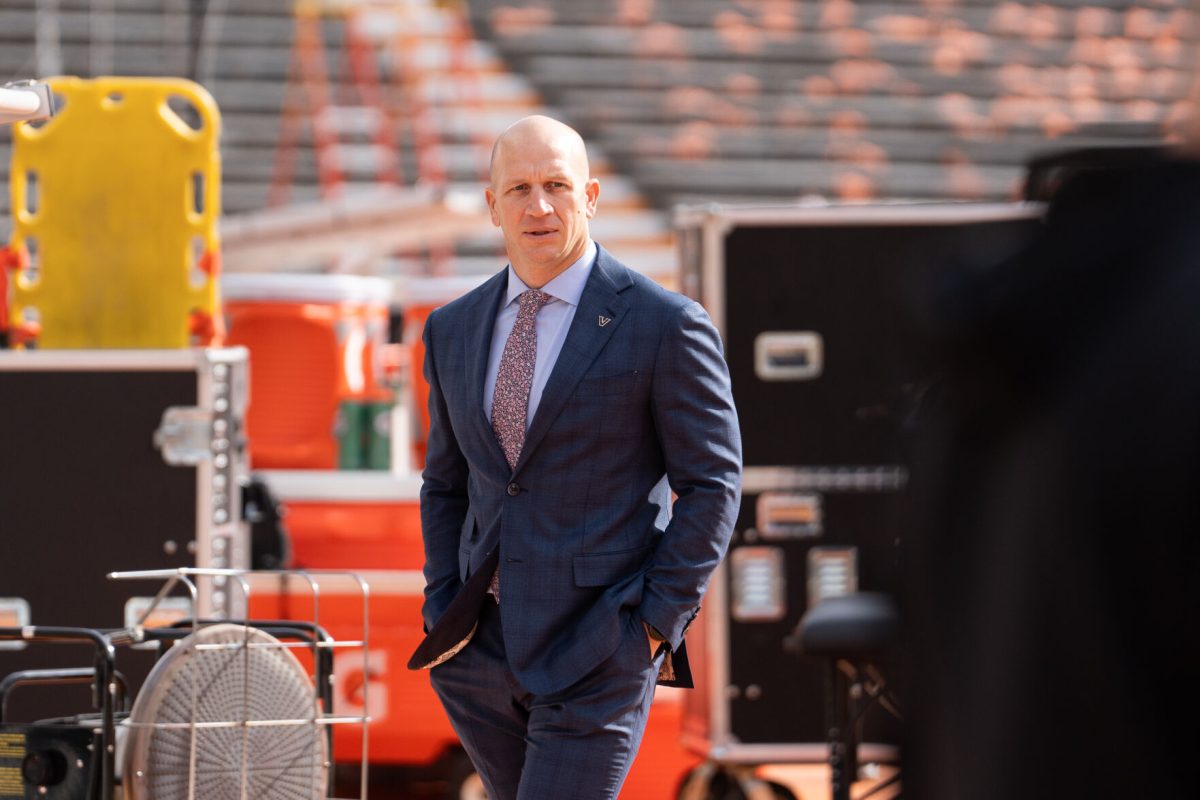 Vanderbilt head coach Clark Lea before the Commodores take on the Vols at Neyland Stadium. Saturday, Nov. 29, 2025.