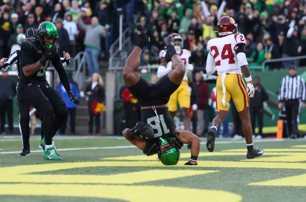 The Oregon Ducks take on the USC Trojans at Autzen Stadium in Eugene, Oregon on November 23, 2025 (Eric Evans Photography)