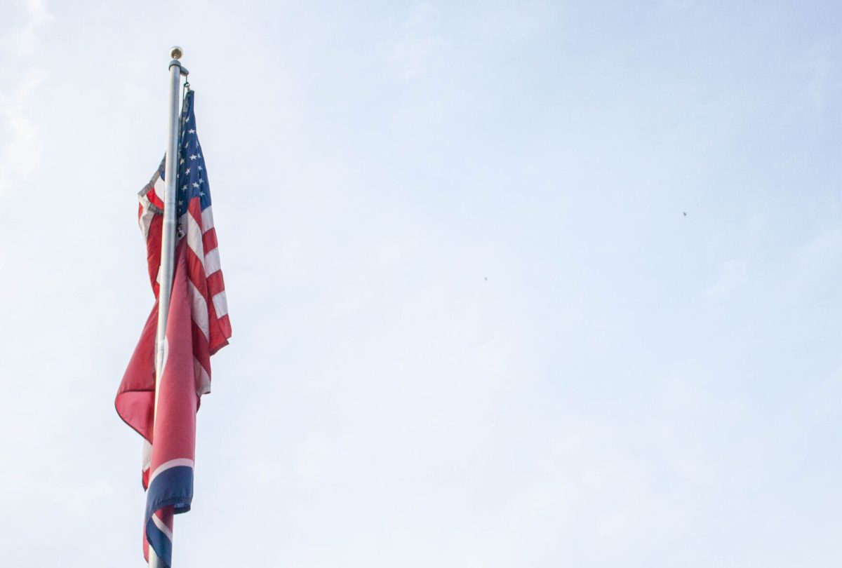 The American and Tennessee State flags outside the Howard Baker School. Thursday, Dec. 4, 2025.